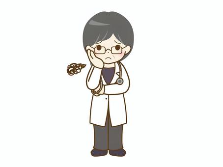 Middle-aged female doctor worried, female, a woman doctor, middle aged, JPG, PNG and AI