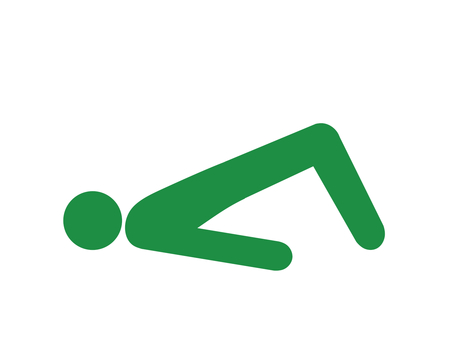 ヒップブリッジ筋トレで背筋を鍛える人（緑 人,人物,全身,ピクトグラム,四つん這い,筋トレ,ヒップブリッジ,ヒップアップ,トレーニング,筋力のイラスト素材