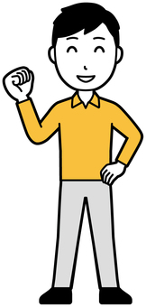 Illustration, a smile, male, long sleeves, 