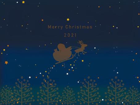 Christmas card studded with stars, JPG and AI Christmas card studded with stars, santa, reindeer, holy night, JPG and AI