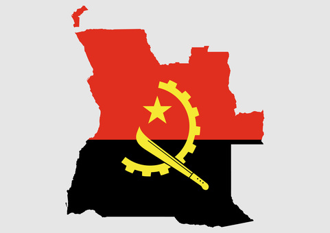 アンゴラの地図（国旗柄） アンゴラ,地図,国旗,外国,海外,地理,土地,国土,地形,世界のイラスト素材