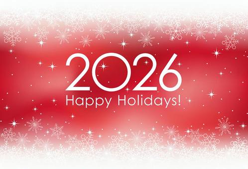 2026年　新年とハッピーホリデイの背景 2026年,年賀状,雪,新年,クリスマス,ロマンチック,テンプレート,年賀状素材,背景,バックグラウンドのイラスト素材