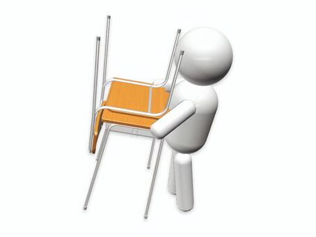 学校の机と椅子　運んでます イス,机,学校,椅子,掃除,清掃,教室,片付け,移動,準備のイラスト素材