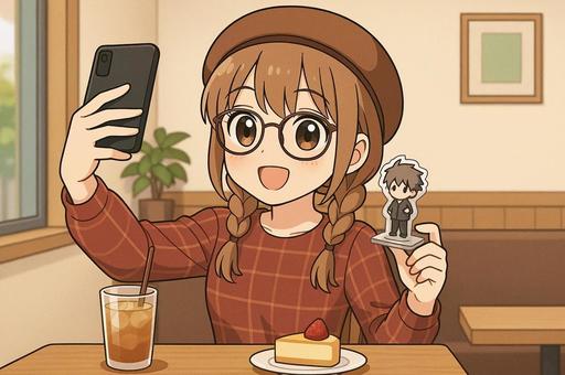 推し活女子〜アクスタとカフェ自撮り〜