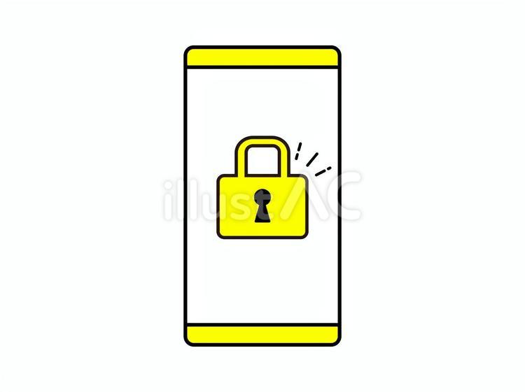スマホの画面に南京錠 スマホ,スマートフォン,セキュリティーのイラスト素材