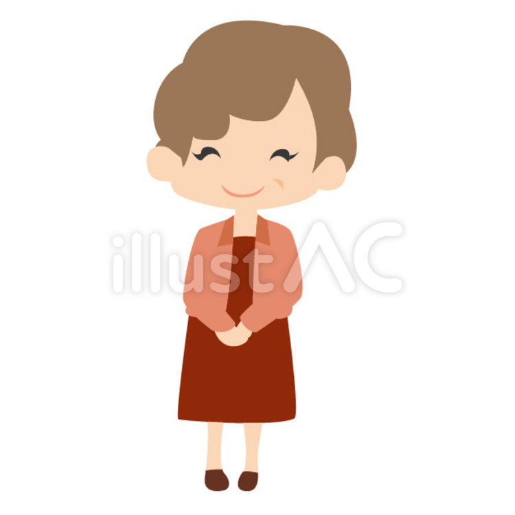 おばあさん おばあさん,ジャケット,ワンピースのイラスト素材