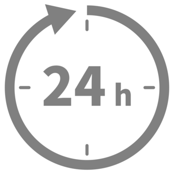24時間のアイコン グレー 24時間,営業,開店,ショップ,オープン,店,コンビニ,スーパー,小売店,一日のイラスト素材