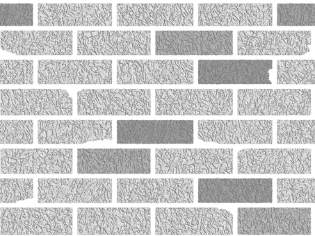 シームレスな粗い目地の壁タイル　欠けあり 壁タイル,壁,タイル,ブロック,エンボス,幾何学的,模様,レンガ造り,建造物,背景のイラスト素材