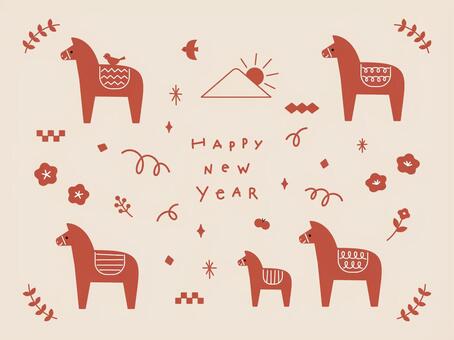 Illustration, horse, midday, new year, 