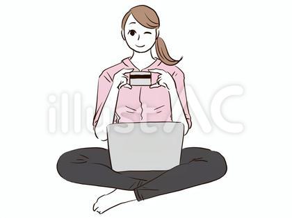 ネットでカードローンを利用する女性
