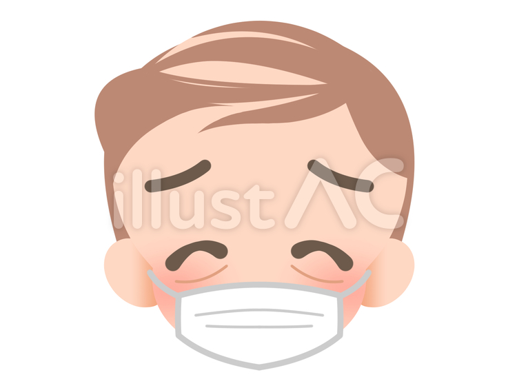 マスクの薄毛おじさん20190107 おじさん,顔,マスクのイラスト素材