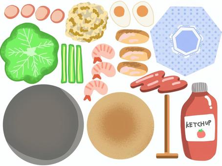 おかずクレープのままごとセット クレープ,おかず,具材,食べ物,おやつ,料理,ままごと,セットのイラスト素材