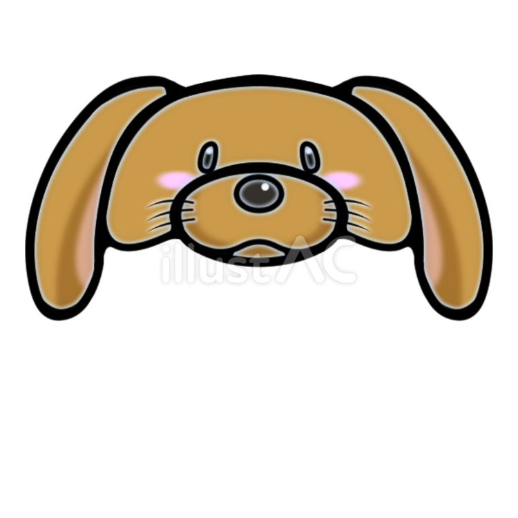 垂耳の茶犬の帽子 犬,干支,戌年のイラスト素材