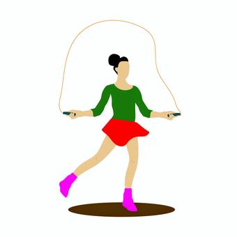 なわとび 002 なわとび,ジャンプロープ,運動,エクササイズ,トレーニング,フィットネス,女性,スポーツ,立ち姿,動きのイラスト素材