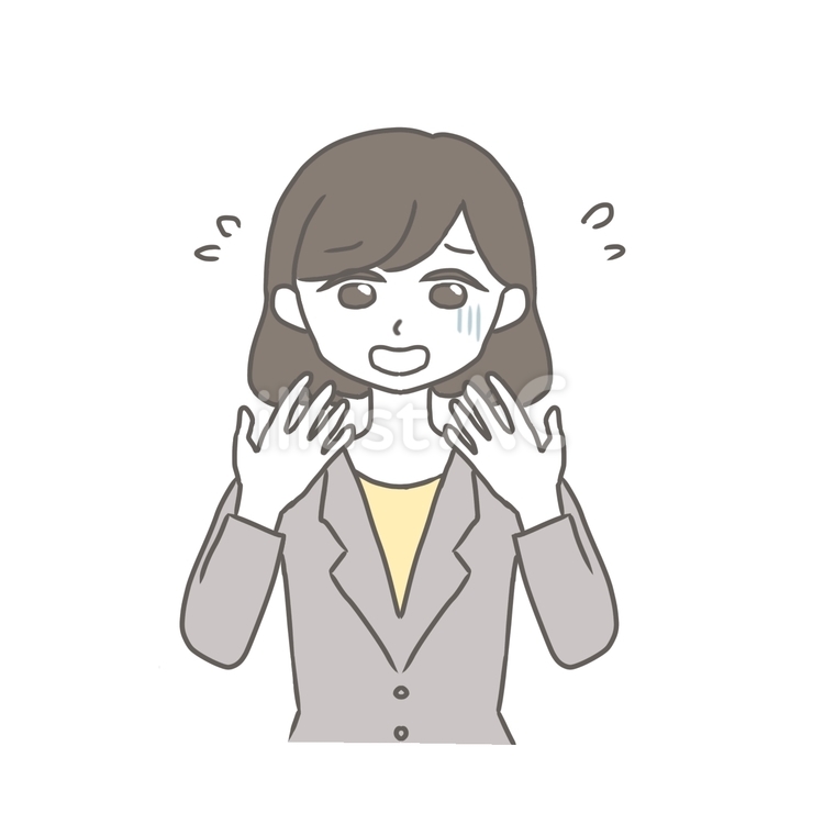 焦るスーツ姿の女性 女性,オフィス,ビジネスのイラスト素材