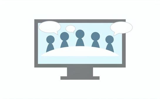 静かな討論番組 討論,番組,ミーティング,テレビ,白熱,議論,会議,オンライン,画面,モニターのイラスト素材
