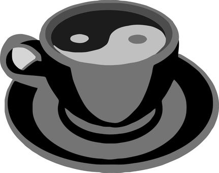 珈琲 モノクロ 珈琲,モノクロ,カフェオレ,ココア,コーヒー,カフェ,受け皿,ホット,温かい,食器のイラスト素材