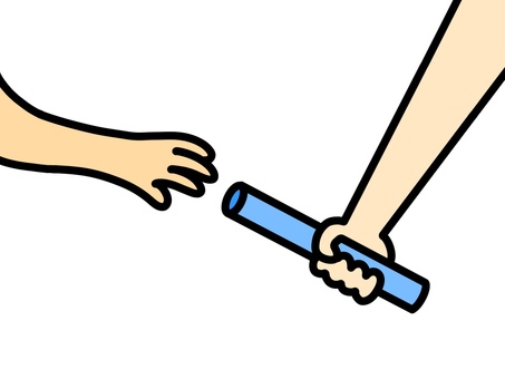 Illustration, baton, baton pass, sports day, 