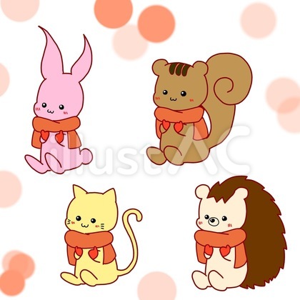 暖かい格好で過ごす動物