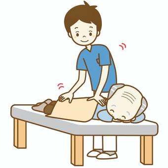 マッサージ7 整体,病院,医者,マッサージ,医療,医療機関,クリニック,男性,仕事,接骨院のイラスト素材