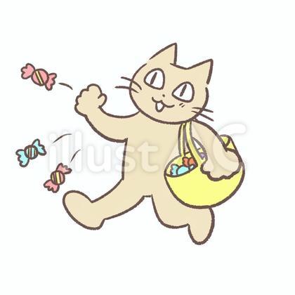 飴をばら撒く猫