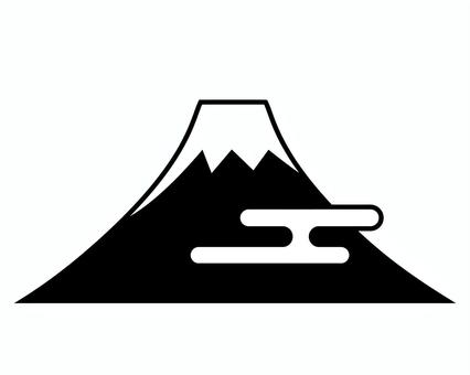 山のアイコン 山,頂,登山,頂上,峰,山頂,自然,野外,ハイキング,白黒のイラスト素材