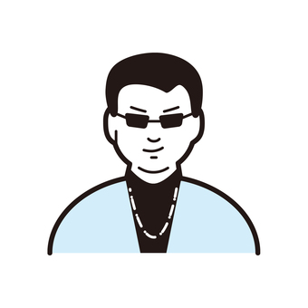 サングラスの男 サングラス,男,怖そう,黒シャツ,ネックレスのイラスト素材
