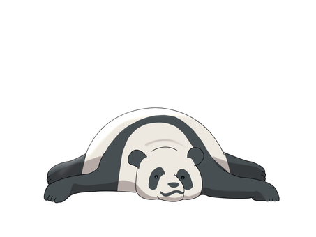 パンダ(うつ伏せ) パンダ(うつ伏せ) ジャイアントパンダ,オオパンダ,パンダ,動物,中国,うつ伏せのイラスト素材