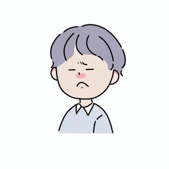 やさしい表情の人物アイコン（怒る） 表情,アイコン,人物,怒る,教育,福祉,ジェンダーフリー,シンプルイラスト,かわいい,ナチュラルのイラスト素材