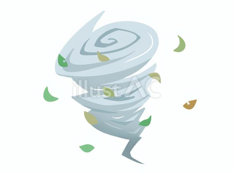台風や竜巻の強風～灰色葉っぱ付き～ 台風,竜巻,暴風のイラスト素材