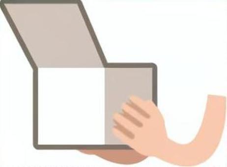 フタが開いた箱を持つ手 フタ,箱,開いた,手,両手,持つのイラスト素材