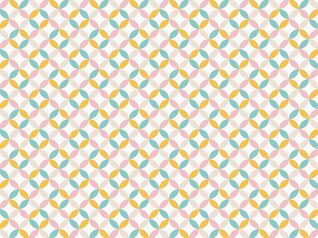 七宝繋ぎA（フィル・パステルカラー） 七宝繋ぎ,七宝,背景,和柄,パターン,伝統紋様,パステルカラー,カラフル,壁紙,シームレスのイラスト素材
