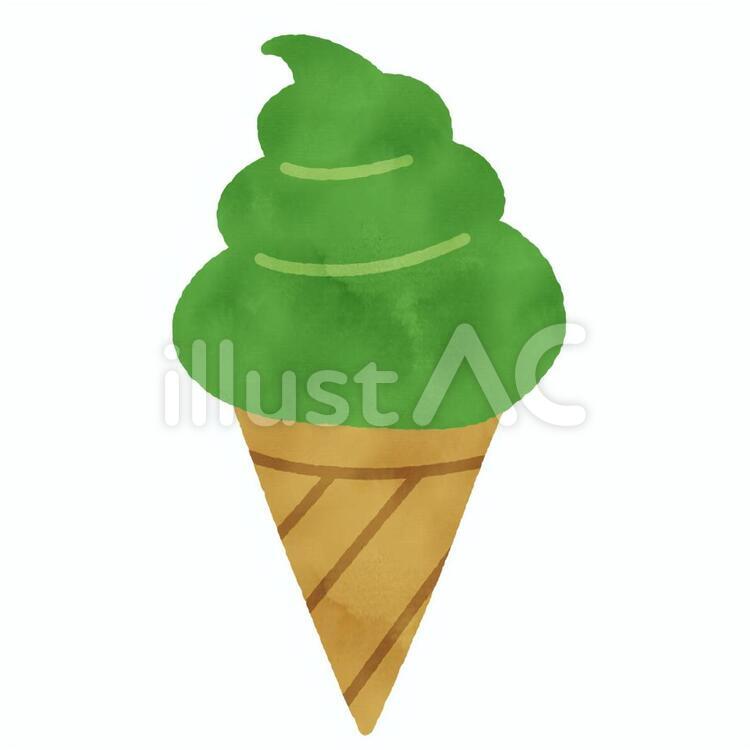 抹茶ソフトクリーム ソフトクリーム,アイス,食べ物のイラスト素材