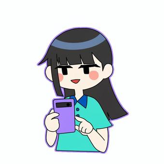 スマホを触っている人 スマホ,使用,利用,操作,触っている人,女性,指,タッピングのイラスト素材