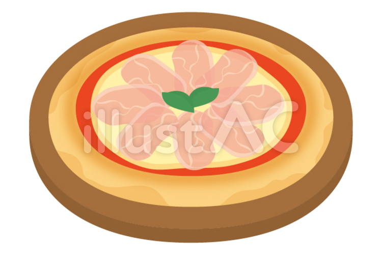 ピザ 生ハムイラスト No 無料イラストなら イラストac
