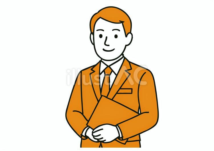 笑顔の男性ビジネスマンスタッフ 男性,スーツ,ビジネスのイラスト素材