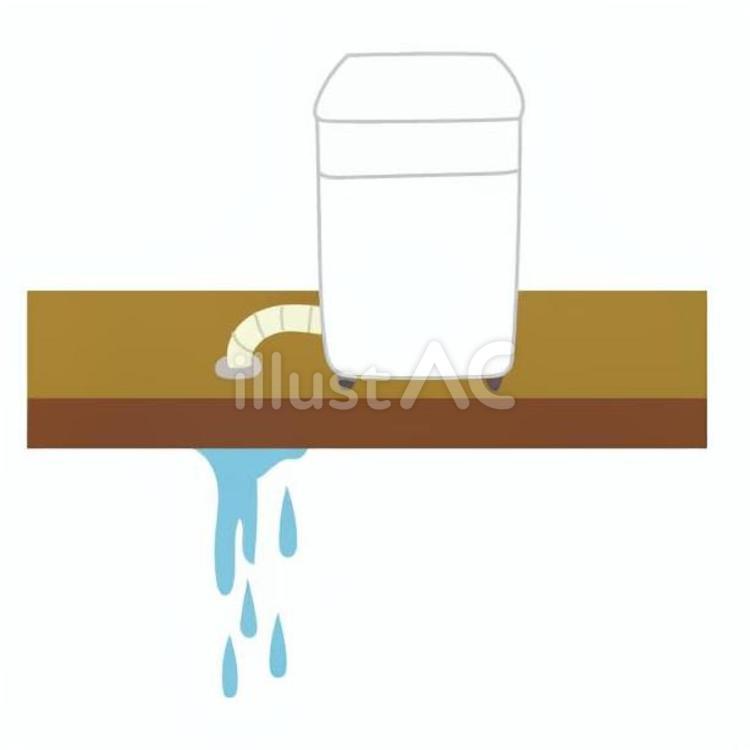 水漏れする洗濯機 住宅,トラブル,水漏れのイラスト素材