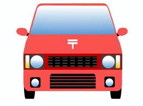 郵便車1 郵便車,郵便局,軽自動車,ミニバン,ワンボックスカー,車,乗用車,挿絵,車両,乗り物のイラスト素材