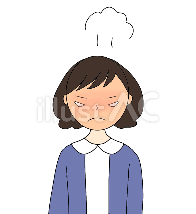 怒っている女性 怒っている女性 人物,女性,怒るのイラスト素材