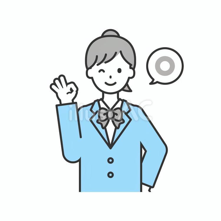 SS単体_学生の女性08 こども,中学生,高校生のイラスト素材