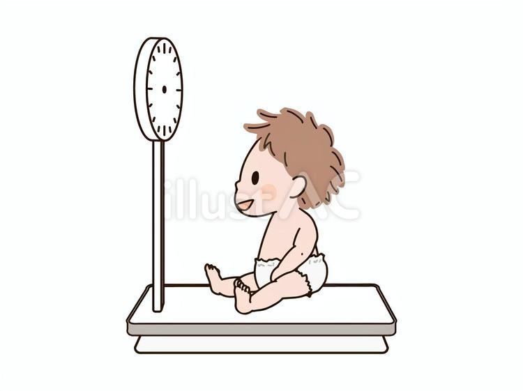体重計に座る赤ちゃん 子供,赤ちゃん,乳児のイラスト素材