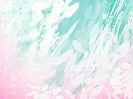 彩花の庭-ピンクグリーン03 春,ピンク,グリーン,ミント,光,柔らかい,透明感,花びら,抽象,癒しのイラスト素材