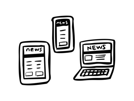 ニュースサイト ニュース,サイト,マスコミ,メディア,報道,情報,スマホ,タブレット,パソコン,シンプルのイラスト素材