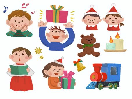 Christmas illustration set (color), , JPG and PNG