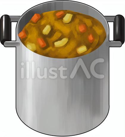 鍋入りカレー 輪郭線あり
