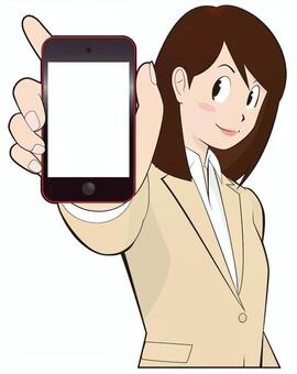 Smaho female office worker, smartphone, smartphone, mobile phone, JPG and PNG