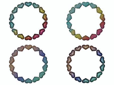 七宝模様のハ−トの丸いフレ−ム 七宝模様のハ−トの丸いフレ−ム 七宝模様,ハート,フレ−ム,メッセージカード,pop,チラシ,飾り枠,あしらい,柄,パターンのイラスト素材