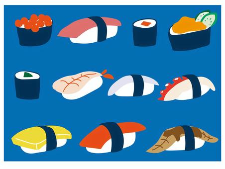 Illustration, sushi, cutting picture, how much, 