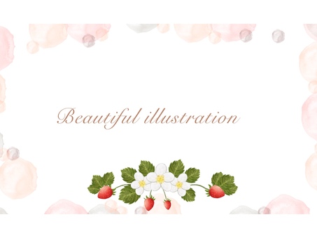 水彩風ピンクの苺の可愛い水玉フレーム いちご,苺,フレーム,水彩,枠,イチゴ,果物,ポストカード,水彩画,メッセージのイラスト素材