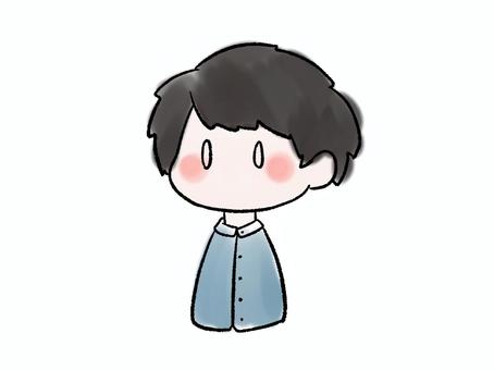 虚無くんカラー 男の子,シンプル,アイコン,手描き風,落書き風のイラスト素材